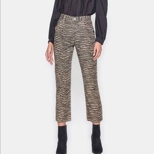 Joie Zebra Print Cropped Jeans Women's Pants Animal Print Denim Designer‎